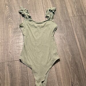 Ribbed Light Green Bodysuit